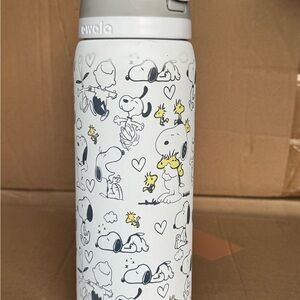 Snoopy and Woodstock White Water Bottle